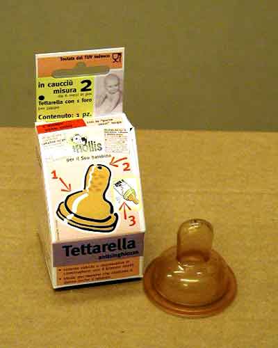 Tettarella a 1 buco Misura 2 - Mollis 2 pz