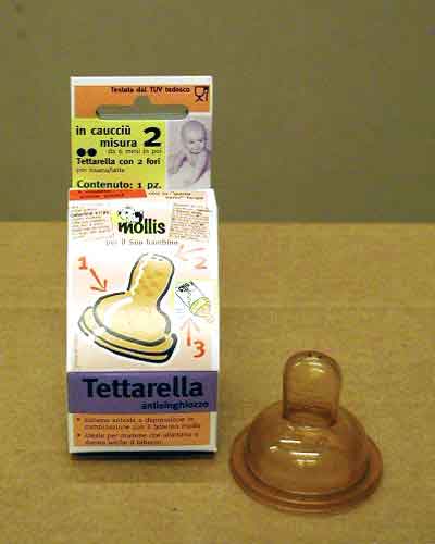 Tettarella a 2 buchi Misura 1 - Mollis 2 pz