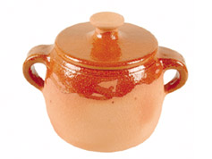 PENTOLA alta con manici e coperchio a base 25 cm.