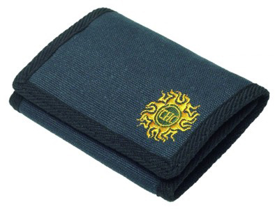 Portafogli in canapa con velcro - Colore: Nero