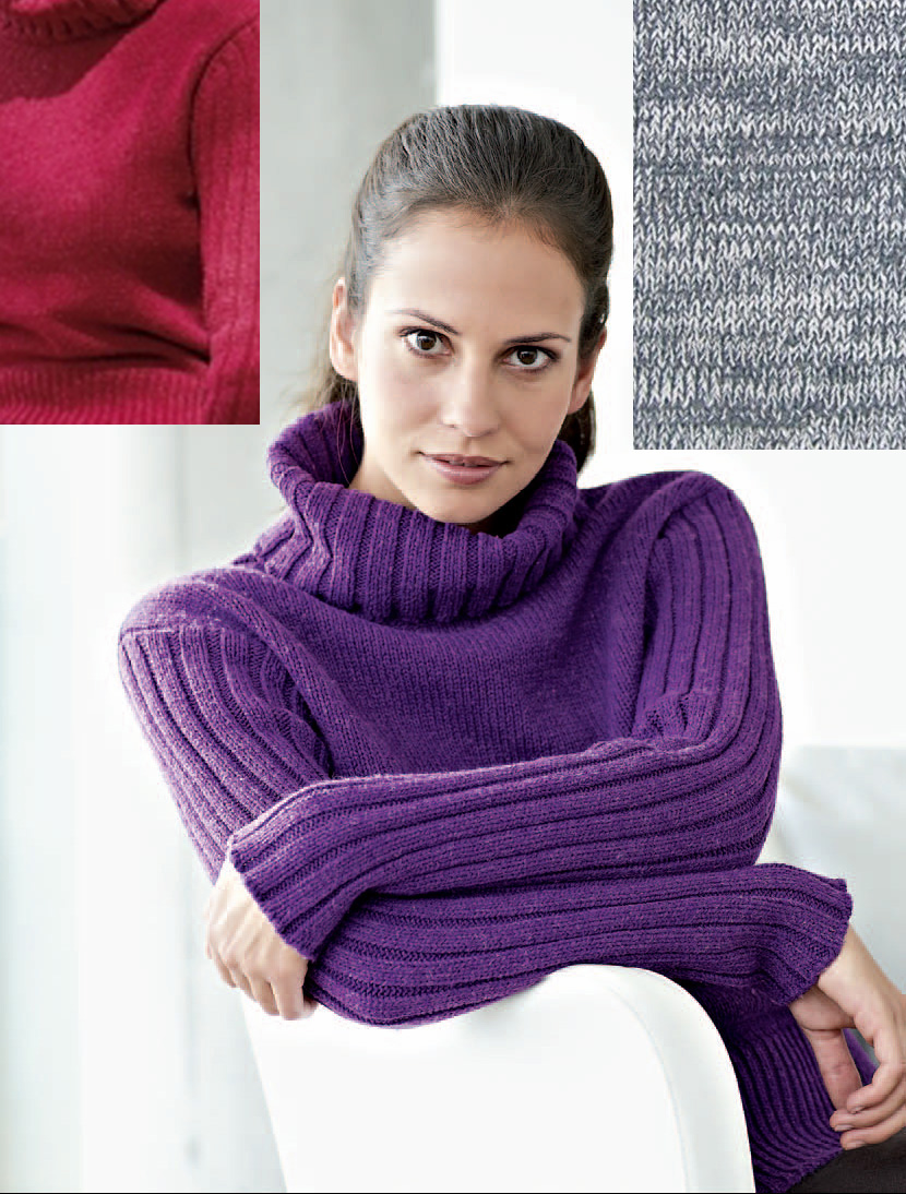 Maglia donna con collo alto - Canapa e cotone biologico