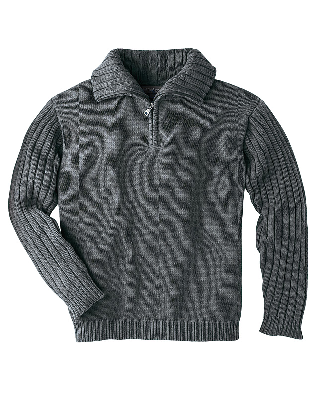 Maglia collo alto con zip  - Canapa e cotone biologico