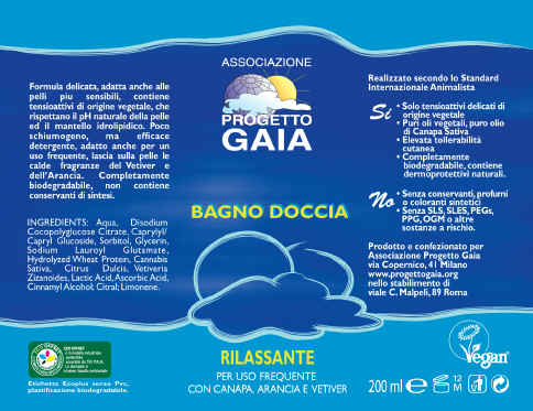 Bagno Doccia Vitalizzante e rinfrescante - Canapa Arancia e Vetiver - 200 ml - Vegan