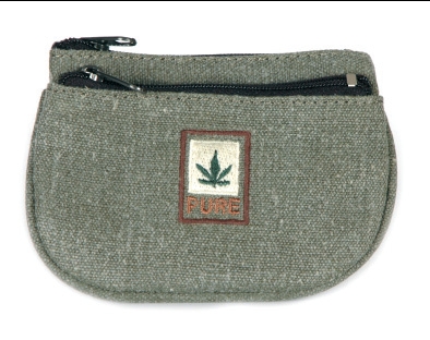 Pure - hf0062 - Porta chiavi/monete in canapa - Colore: Grigio